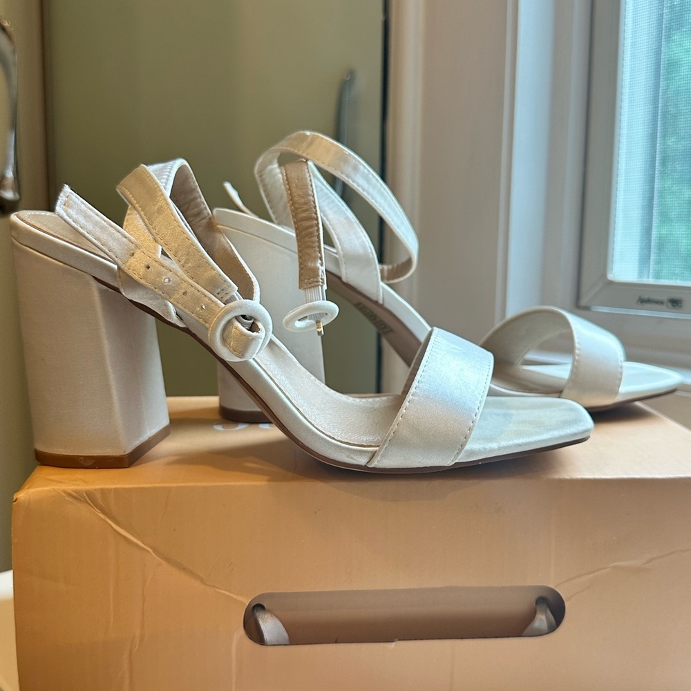 ASOS Be Mine Ivory Stain Bridal Heeled Sandals